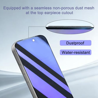 2 Pack Compatible with iPhone 17 Pro Max Privacy Screen Protector, Anti-Spy Anti-Blue Light Eye Protection Tempered Glass Film, Scratch Resistant, Full Coverage, Case Friendly - size: for iPhone 17 Pro Max