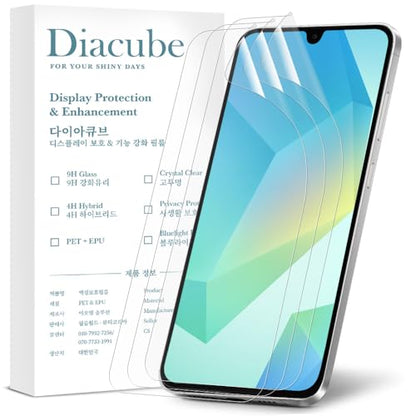 3-Pack for Samsung Galaxy A16 Flexible TPU-EPU Screen Protector [Not Glass] [0.1S Fingerprint Unlock] [Real-Time Self-Healing] HD Clear, Unbreakable, Bubble Free Easy Installation with Alignment Jig - size: Galaxy A16