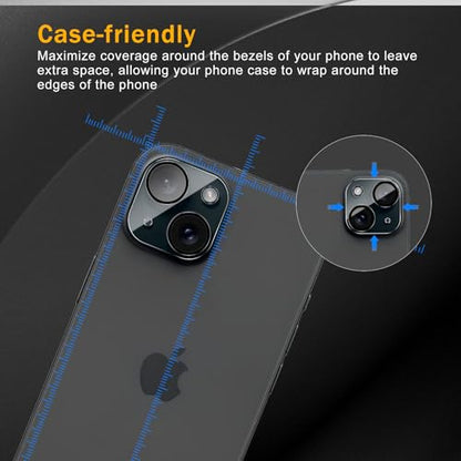 3 Pack Camera Lens Protector for iPhone 15 /iPhone 14 - size: iPhone 14/14 Plus