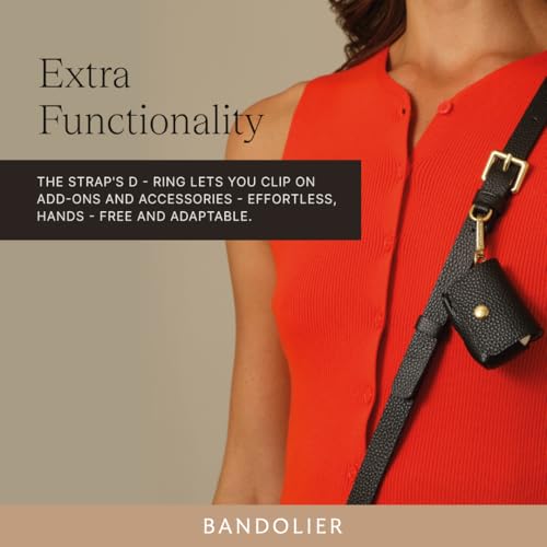 Bandolier Remi Leather Crossbody Phone Case iPhone 16 Pro Max - Black/Gld - size: 16 Pro Max