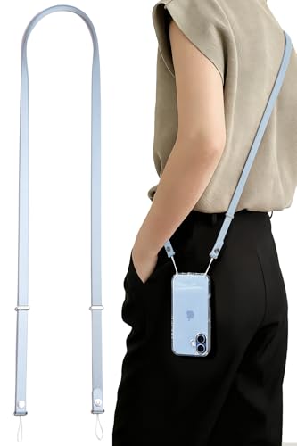 Magnetic Crossbody Strap for iPhone 17/Pro/Max/Air Phone Cases with Dual Lanyard Holes, Adjustable Neck Lanyard for Women & Men (Light Blue) - color: Light Blue