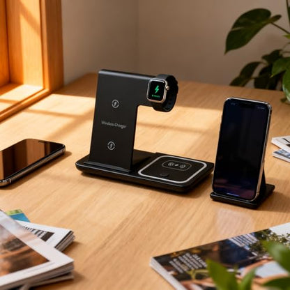 3-in-1 15W Magnetic Wireless Charger Stand for iPhone Watch AirPods