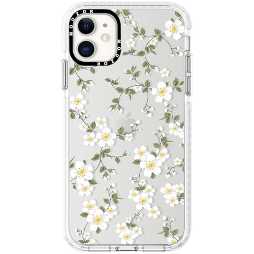 Cute Phone Case Compatible with iPhone 11, Vine Flowers Aesthetic Floral Pattern Case, Soft TPU Shockproof Bumper Cover for Girls Women - size: iPhone 11