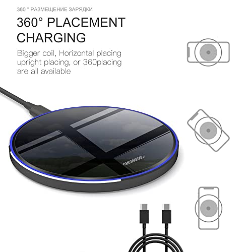 25W Fast Wireless Charger Pad,USB-C Wireless Phone Charging Station - color: Mirror