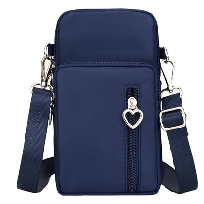 Small Crossbody Bag for Women - Mini Phone Purses with Crossbody Strap and Wallet - Nylon Arm Bag - color: A-darkblue