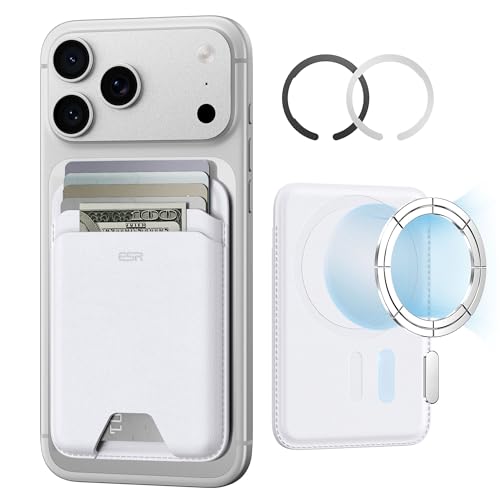 ESR for MagSafe Wallet, 5 Card Holder for Phone Case, RFID Blocking | MagSafe Sticker Included, Slim Magnetic Wallet for iPhone 17 Pro Max 17e 16 15 14 13 12 Series, Selected Samsung Galaxy,White - color: White
