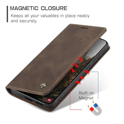 Compatible with Samsung Galaxy S26 5G Case with Card Holder, Kickstand Protective Flip Folio Leather Wallet Case for Galaxy S26 5G 6.3 inch (Coffee) - color: Coffee, size: S26 6.3 Inch