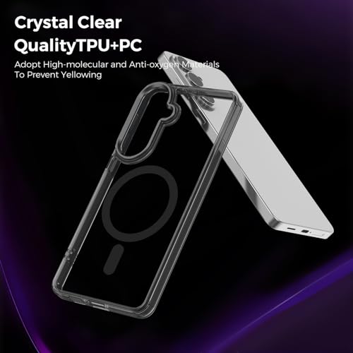 Lunivop for Samsung Galaxy s26 Plus Case Hard [Compatible with Magsafe Wireless Charging] Yellowing Resistant Magnetic Cover Clear para S 26 Plus 6.7 '' 5G 2026 Rugged Best Phone Cases Black - color: Black, size: Compatible with Samsung Galaxy S26 Plus