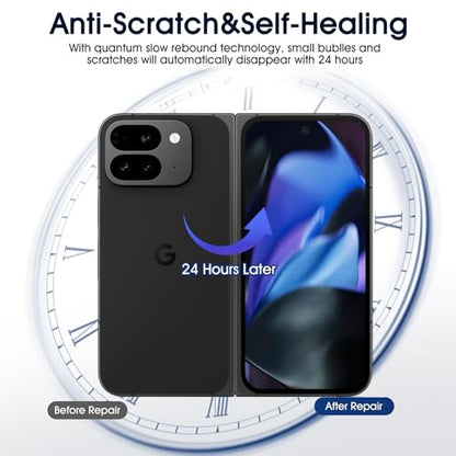 2 Sets Screen Protector for Google Pixel 9 Pro Fold, HD Clear Soft TPU Film for Google Pixel 9 Pro Fold 8.0", Front + Back Flexible Film, Self-Healing, Scratch-Resistant, Easy to Install