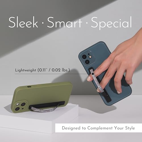 SleekStrip SleekGrip-Essential Ultra Thin Phone Grip Stand,Slim Metal Finger Loop Ring Hand Holder Strap Cell Phone Grips for iPhone 16 Pro Max,17 Air,Android,Case Back - Iridescence 2PK - color: 2PK [ Iridescence ]