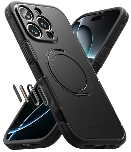 Ringke for iPhone 16 Pro Max Case [Alles Black] | Compatible with MagSafe, 360° Rotating Kickstand, Camera Control Capture Button Protection, Powerful Magnet - color: Black, size: iPhone 16 Pro Max