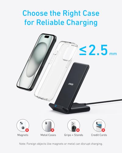 Anker 313 Qi-Certified 10W Max Wireless Charger Stand - color: Black, size: 2pack