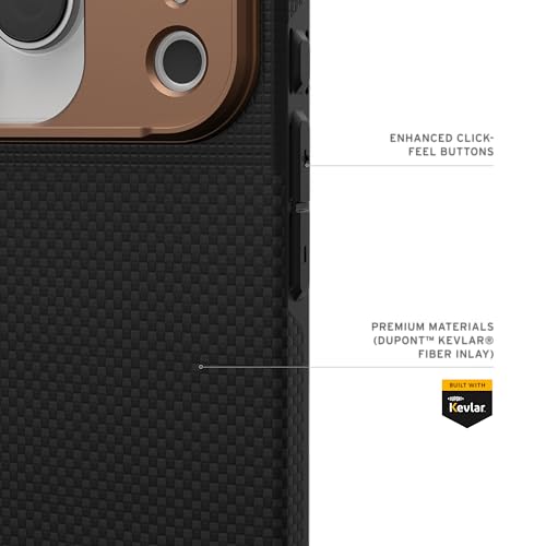 URBAN ARMOR GEAR UAG Designed for iPhone 17 Pro Case Fibr Armr - Compatible with MagSafe Kevlar Fiber Military Grade Protective Cover, Kevlar Graphite/Bronze - color: Fibr Armr - Kevlar Graphite/Bronze