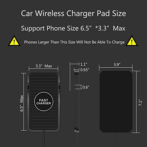 Wireless Charger Car Charging Pad Non-slip 15W 10W 7.5W Fast Charger Mount Adapter for iPhone 13 12 Pro Max 11 8 Plus X XR Xs LG G8 Samsung Note 20 10 Galaxy S10 S20 S21 S22 S23 S24 S25 Android Phones