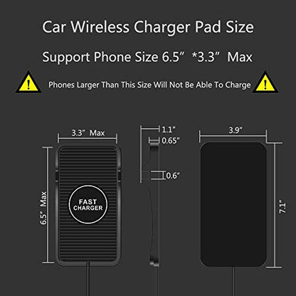 Wireless Charger Car Charging Pad Non-slip 15W 10W 7.5W Fast Charger Mount Adapter for iPhone 13 12 Pro Max 11 8 Plus X XR Xs LG G8 Samsung Note 20 10 Galaxy S10 S20 S21 S22 S23 S24 S25 Android Phones