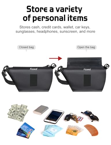 Fizzest Cell Phone Waterproof Protector Pouch for Swimming Floating，Beach Vacation Essentials,Fanny Packs for Women and Men，Phone Bag Case，Compatible with iPhone Black