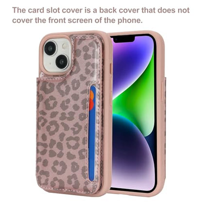 iCoverCase Compatible with iPhone 14 Plus Phone Case with Card Holder, Wallet Case for Women Men RFID Blocking PU Leather Protective Case 6.7 Inch (Rose Gold Leopard) - color: Rose Gold Leopard