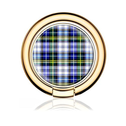 Cell Phone Ring Holder, Cute Metal Phone Grip Stand Finger Ring Kickstand, Flexible 360°Rotation Phone Tablet Case Accessories Compatible with Most Phones White Blue Plaid - color: White Blue Plaid