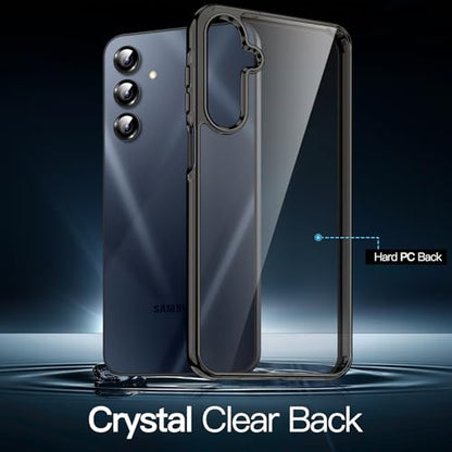 JETech Case for Samsung Galaxy A16, Anti-Yellowing, Black | Shockproof Protection, Scratch Resistant Hard PC Back, Durable Transparent TPU Bumper - color: Black, size: Galaxy A16