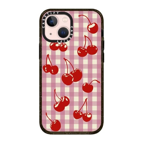 CASETiFY for iPhone 13 Mini Case - Impact | Slim Fit | 6.6 ft. Drop Protection | Cherry Gingham | Black - color: Cherry Gingham, size: Iphone 13 Mini (5.4")