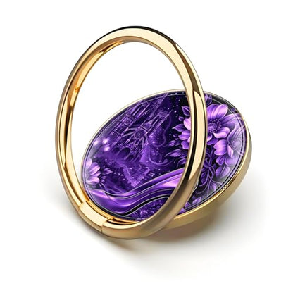 Cell Phone Ring Holder, Cute Metal Phone Grip Stand Finger Ring Kickstand, Flexible 360°Rotation Phone Tablet Case Accessories Compatible with Most Phones Purple Floral Heels - color: Purple Floral Heels