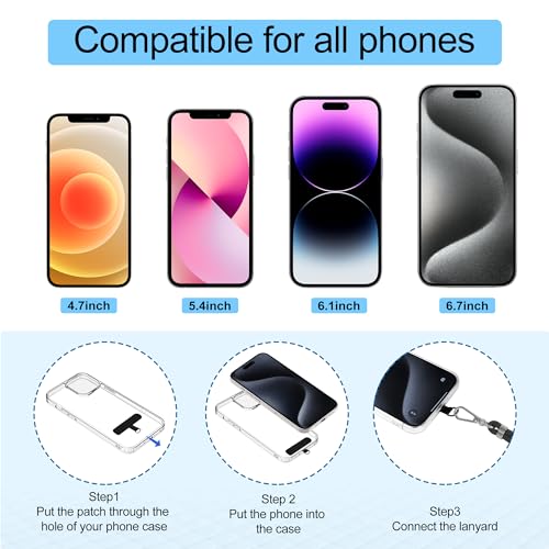 takyu Phone Lanyard, 2 Pack Soft Nylon Neck Strap Universal Cell Phone Lanyard and 2 Pack Phone Wrist Strap with Durable Pads for Most Smartphones-Black - color: Black+black