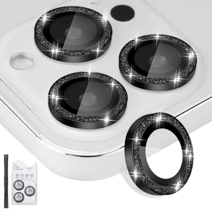 Camera Lens Protector for iPhone 16 Pro/16 Pro Max, Glitter Black - color: Glitter Black