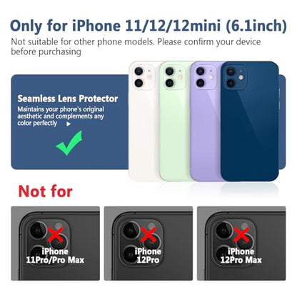 TENOC Camera Lens Protector for iPhone 11 & 12 & 12 Mini, Silver Glitter - size: iPhone 11/12/12 Mini