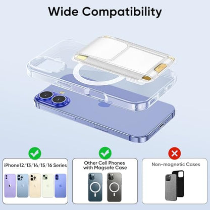 FINPAC MagSafe Wallet Magnetic Card Wallet Holder for Women Men - color: White