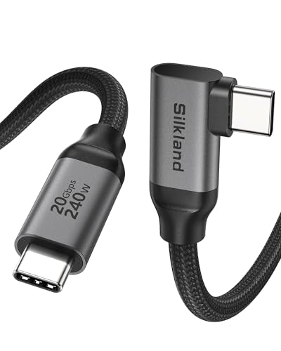 Silkland USB C Monitor Cable Right Angle 10FT, 8K@30Hz 5K/4K@60Hz Display - size: 10 Feet