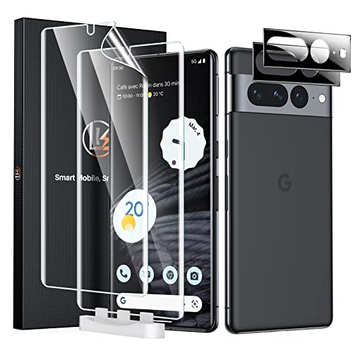 LK 2 Pack for Google Pixel 7 Pro Screen Protector + 2 Pack Lens Protector - size: Pixel 7 Pro