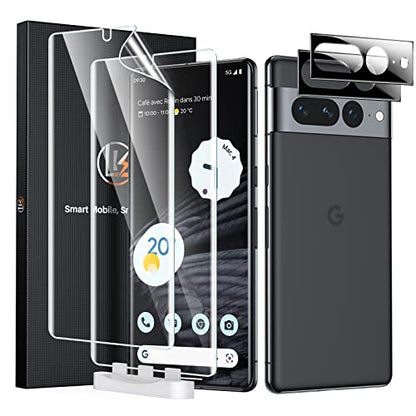 LK 2 Pack for Google Pixel 7 Pro Screen Protector + 2 Pack Lens Protector - size: Pixel 7 Pro