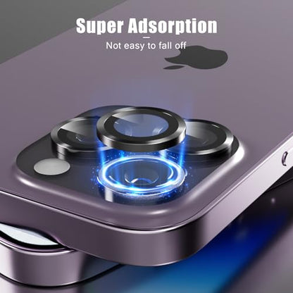 Camera Lens Protector Compatible with iPhone 14 Pro/iPhone 14 Pro Max,Scratch Resistant,HD Clear Tempered Glass Camera Lens Protection Cover,Case Friendly Easy to Install - Black - color: Black, size: iPhone 14 Pro/iPhone 14 Pro Max