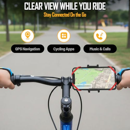 TruActive Premium Bike Phone Mount Holder for Kids and Teens | Universal Cell Phone Mount for 4"-7" Phones | Includes 6 Reusable Color Bands | Tool-Free Handlebar Mount Install for Boys & Girls Bikes - style: Bike Phone Mount 2