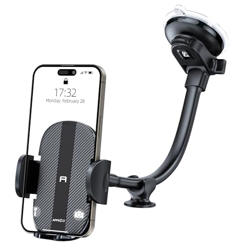 APPS2Car Gooseneck Car Phone Holder Dashboard Windshield Mount Flexible Arm