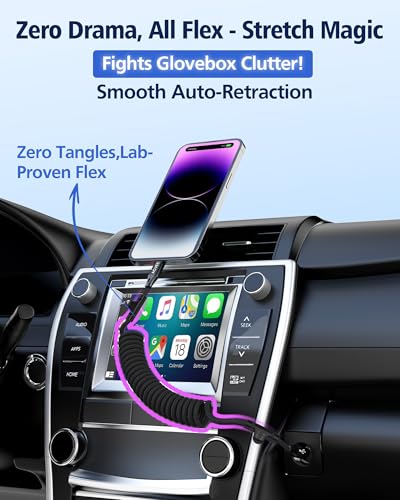 AGVEE 3ft Coiled USB-C to Lightning Cable [MFI Certified] Carplay - color: Black, size: 3ft
