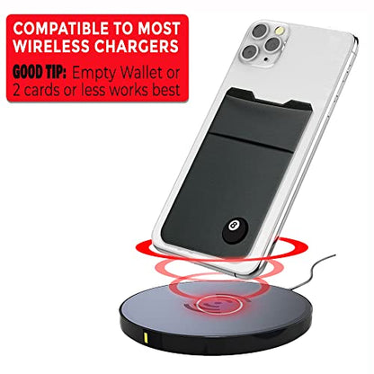 Gecko Travel Tech Double Pocket - Adhesive Card Holder - Cell Phone Pouch - Stick on Spandex Pocket - Carry Credit Cards and Cash (8 BALL) - color: 8 BALL
