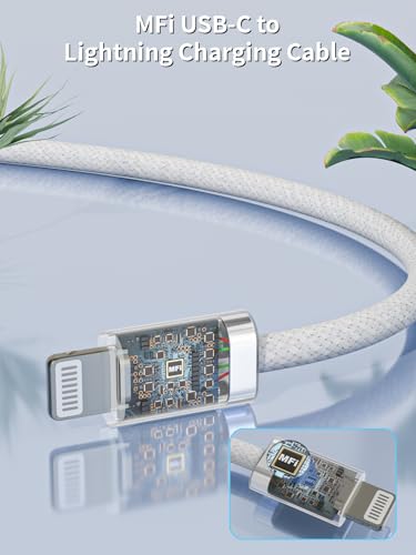 iPhone 14 13 Pro Max Charger Fast Charging,Apple Mfi Certified Fast Charger - color: White 6foot