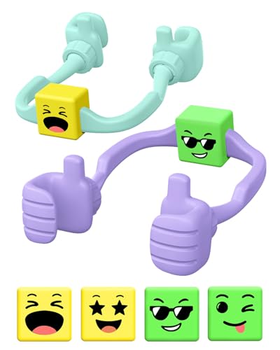 Stocking Stuffers for Teens Girls Boys Phone Holder with Mood Cubes Clips - color: Purple&Green&Yellow&Green
