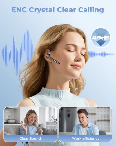 Ngsod Bluetooth Headset V5.4,USB Dongle Wireless Earpiece with Mic for Work - color: Deep Black