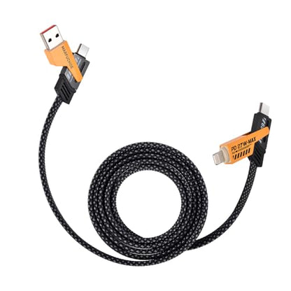 4 in 1 Fast Charging Cable 65W,USB C Charging Cable,4-in-1 USB Multi Charging Cable Adapter,Multiple Phone Charger Cord for iPhone 17-16 15 Pro Max 12 10 ipad Samsung Galaxy Android Tablet PC