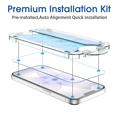 amFilm OneTouch for iPhone 17e Screen Protector 6.1'' Tempered Glass - size: C