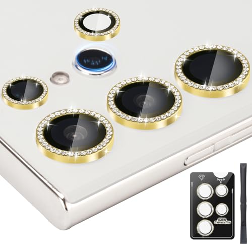 Camera Lens Protector for Samsung Galaxy S25 Ultra, Diamond Gold - color: Diamond Gold