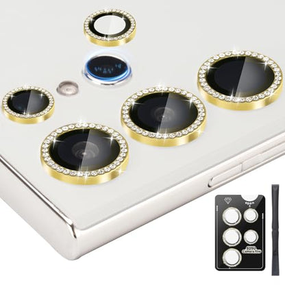 Camera Lens Protector for Samsung Galaxy S25 Ultra, Diamond Gold - color: Diamond Gold