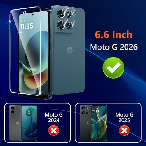 (3+2 Pack) Designed for Motorola Moto G 5G 2026 & Moto G Play (2026) Tempered Glass Screen Protector + Camera Lens Protector,[3D Touch][Bubble-Free][Anti-Scratch] - size: Moto G 5G 2026 / Moto G Play 2026