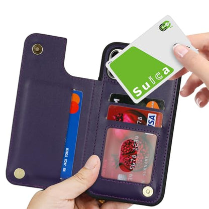 iCoverCase Compatible with iPhone 11 Pro Phone Case with Card Holder, Wallet Case for Women Men RFID Blocking PU Leather Protective Case 5.8 Inch (Dark Purple) - color: Dark Purple