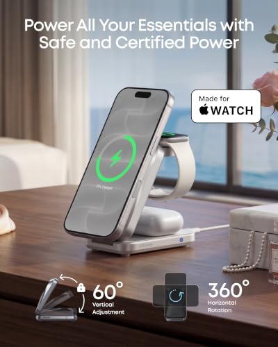 Anker Prime 25W Qi2.2-Certified Palm-Sized 3-in-1 Foldable MagSafe Charger - color: Radiant White