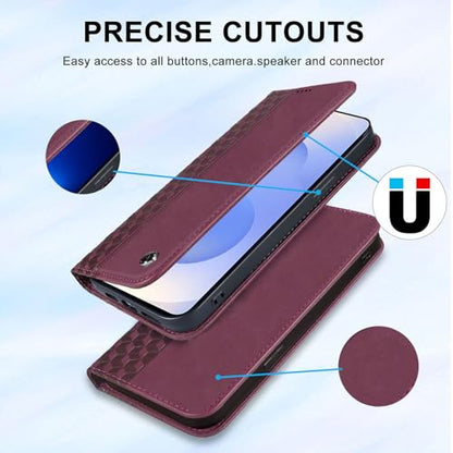 Wallet Case for Samsung Galaxy S26 5G 6.3 inch 2026 - PU Leather Flip Cover with Card Holder Slots, Strong Magnetic Folio Kickstand Phone Case, Wine Red - color: Wine Red, size: Samsung Galaxy S26 6.3"