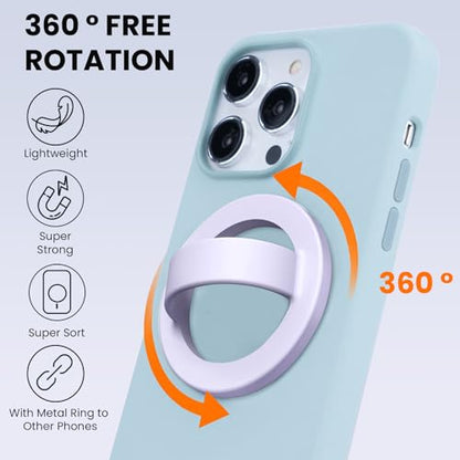 Magnetic Phone Grip Holder Thin Silicone Finger Loop Ring for iPhone - color: Lilac