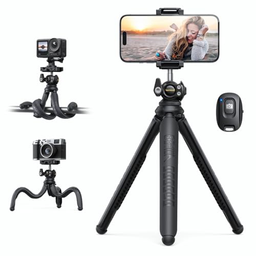 Lamicall Tripod for iPhone with Wireless Remote 8-Strand Aluminum Core - style: NEW Upgraded - Silicone for iPhone